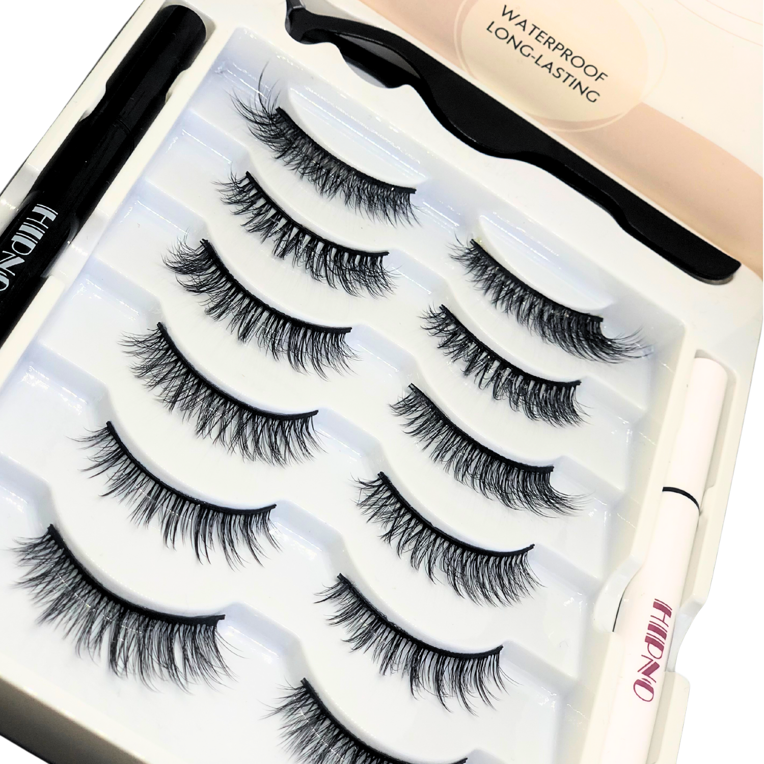 Takma Kirpik Seti – 6 Farklı Model | Yapıştırıcılı Kalem (Siyah & Şeffaf) + Aparat Hediye