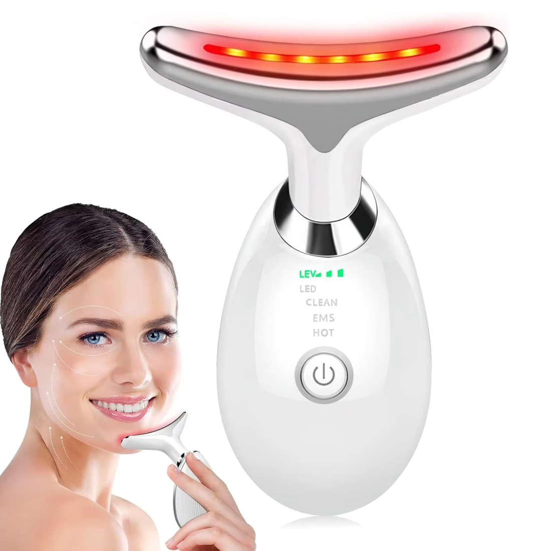 Yüz ve Boyun Kırışıklık Karşıtı EMS Güzellik Cihazı | 4 Adet Maske Hediye