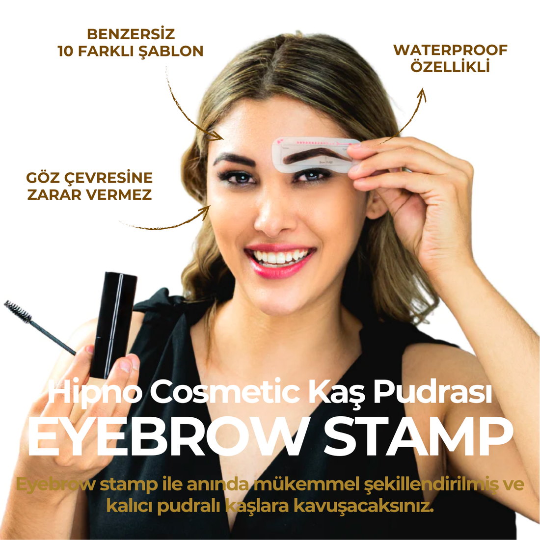 Eyebrow Stamp Kaş Pudrası ve Şekillendirme Kiti | Koyu Kahve