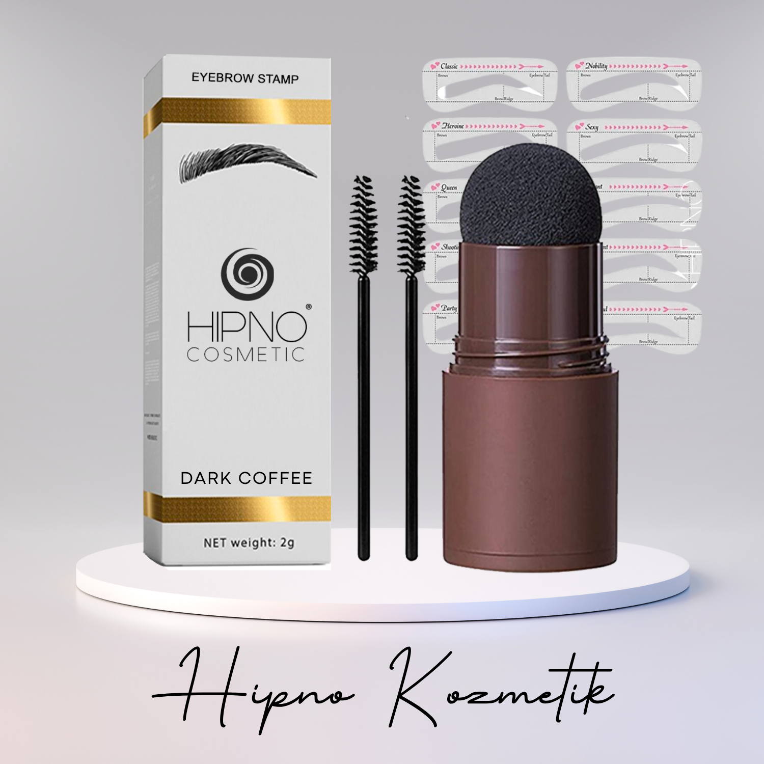 Eyebrow Stamp Kaş Pudrası ve Şekillendirme Kiti | Koyu Kahve