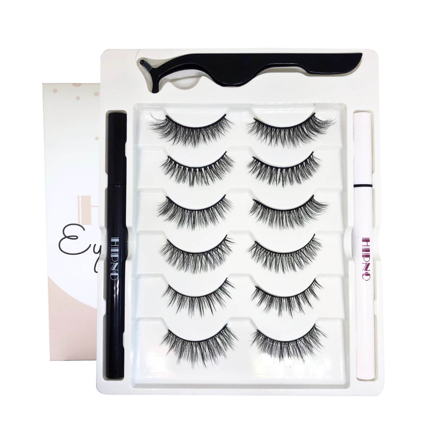 Takma Kirpik Seti – 6 Farklı Model | Yapıştırıcılı Kalem (Siyah & Şeffaf) + Aparat Hediye